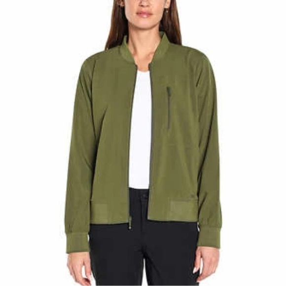 Banana Republic Full-Zip Bomber Jacket Women’s Size Large in Olive Green - EUC! - Picture 2 of 15